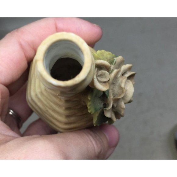 Vintage Ceramic Miniature Bud Vase with Floral Accents - Picture 4 of 7